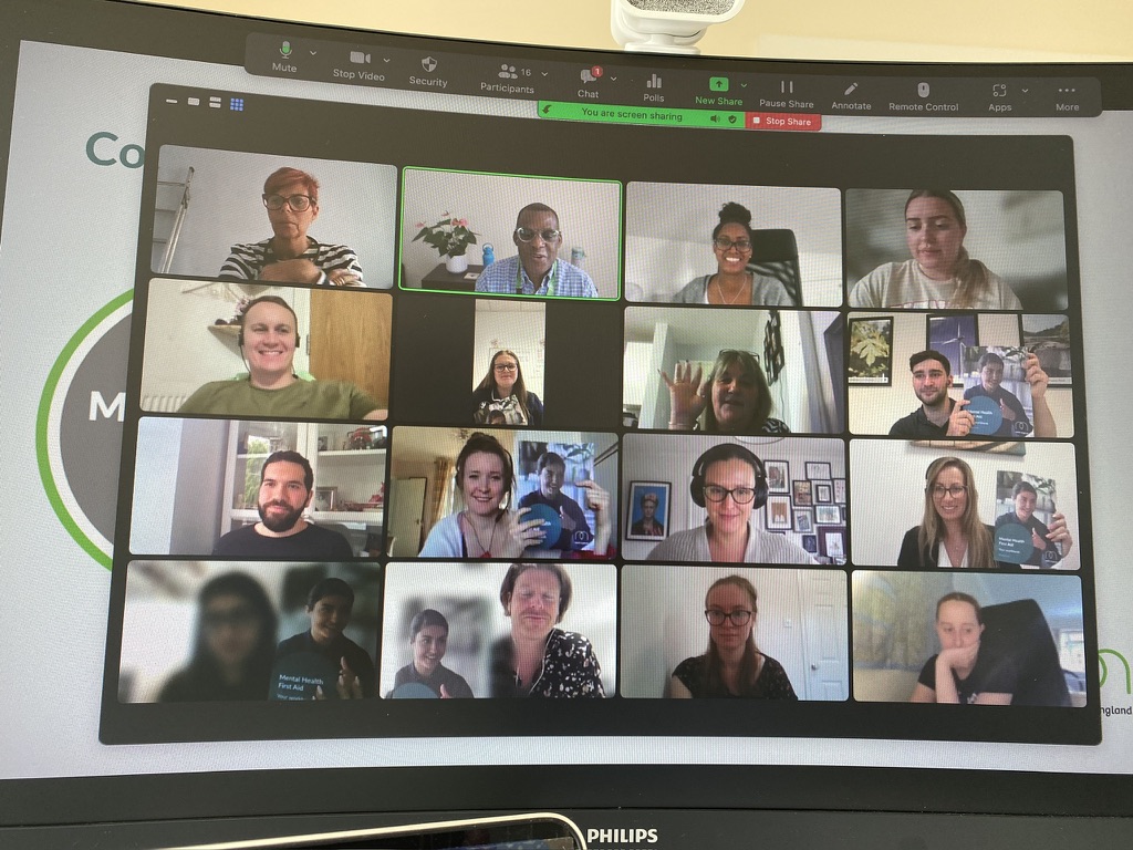 Mike Lawrence facilitating a live online workplace training session