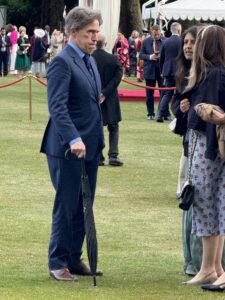 Rob Brydon speaking with guests at The King’s Trust Garden Party at Buckingham Palace