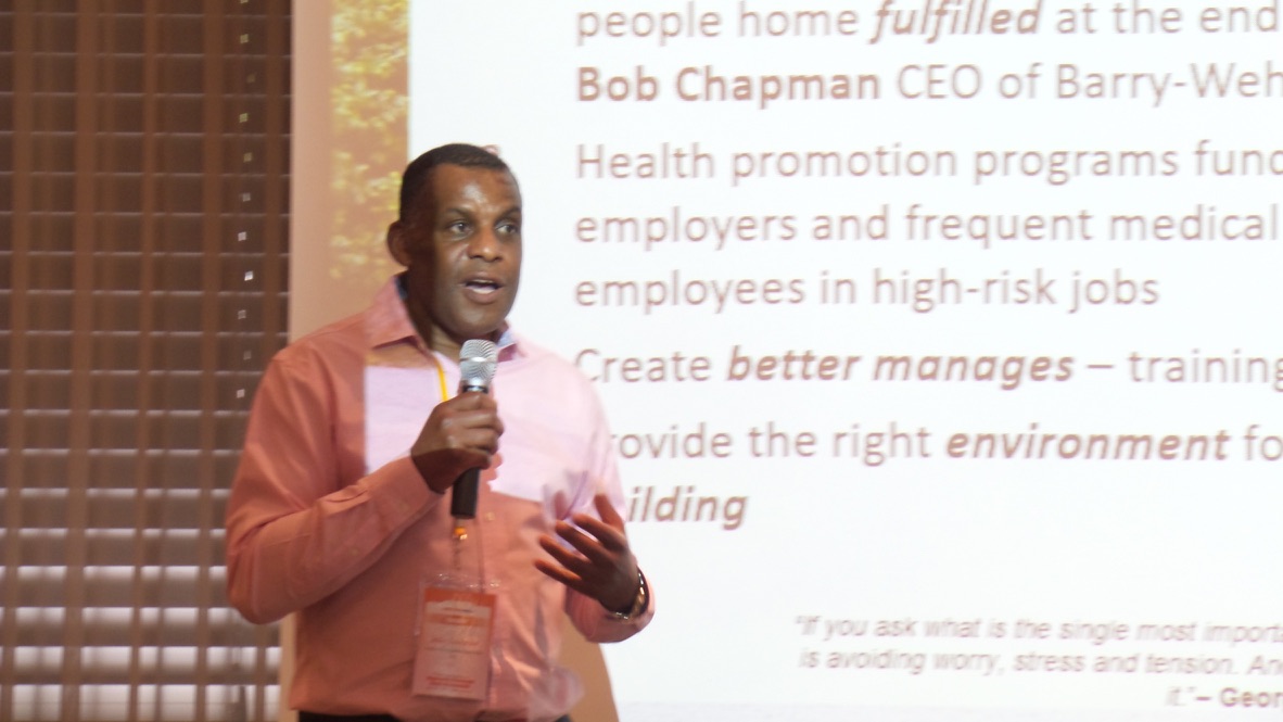 Mike Lawrence speaking at a UK workplace mental health event