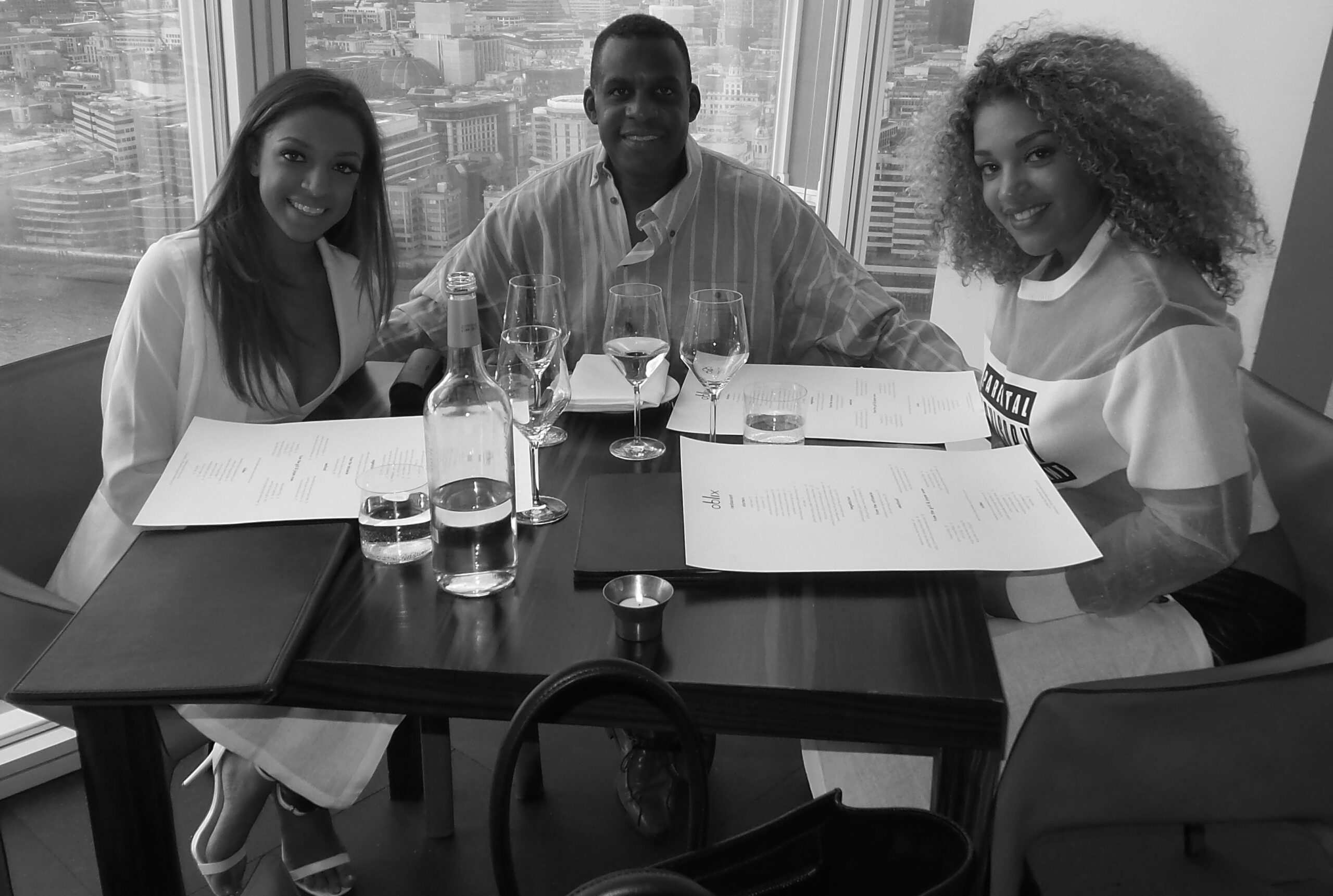Mike Lawrence with Jourdan and Tia as young women