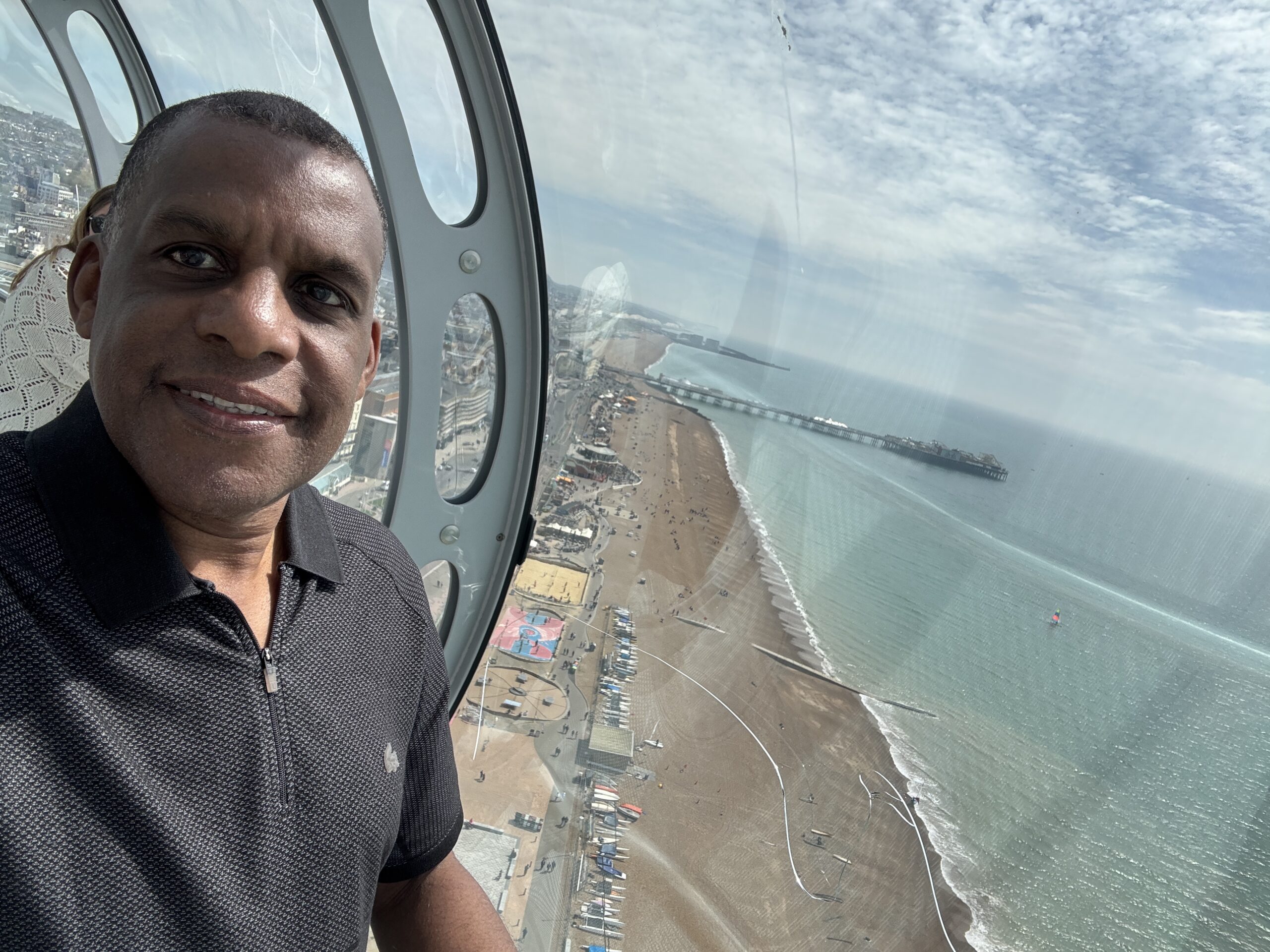 Mike Lawrence overlooking Brighton beach, reflecting on life, change and beginning again