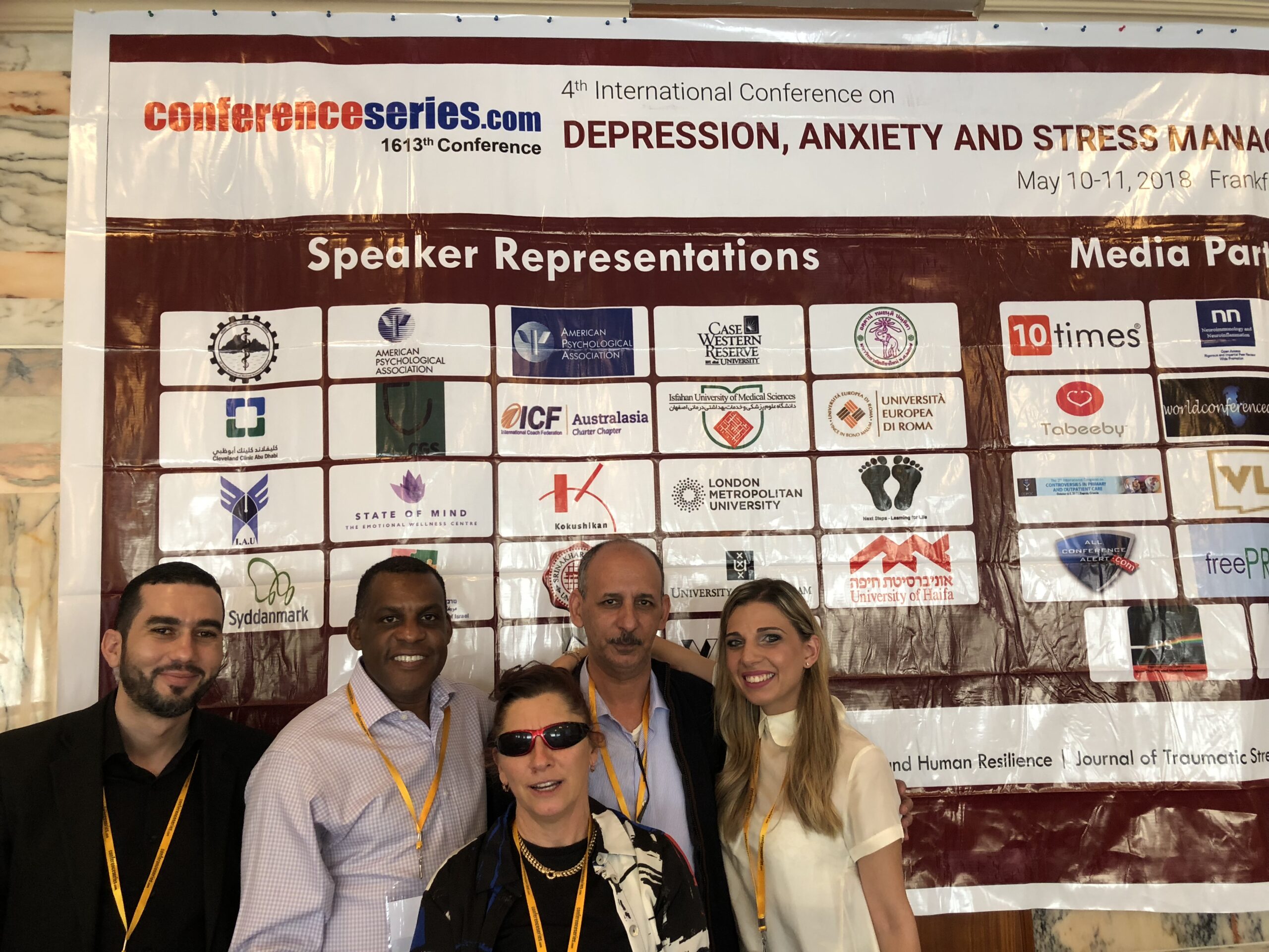 Mike Lawrence attending the International Conference on Depression, Anxiety and Stress Management in Frankfurt in 2018