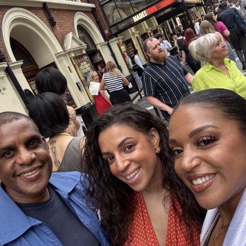 A night out at the theatre with his two daughters Jourdan & Tia